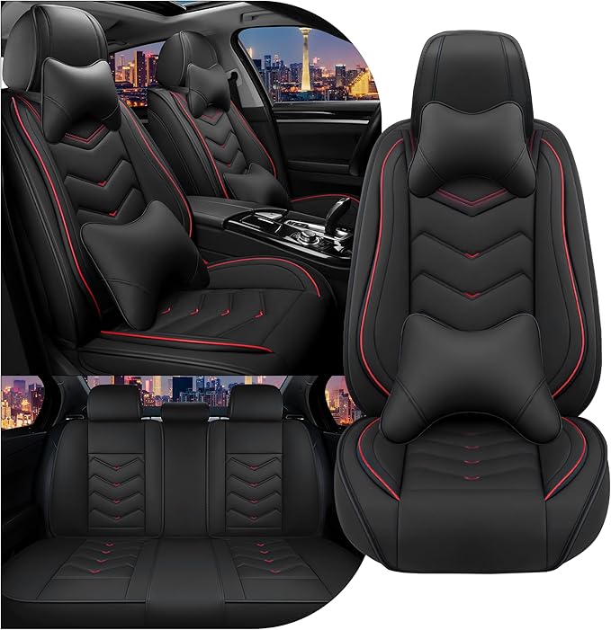 CTDS Car Seat Covers for Chevy Equinox 2005-2026, Stylish Sport Seat Cover, Premium Nappa Leather Car Seat Cover. Automobile Seat Covers Sets.(Luxury 5 Seats/Black)