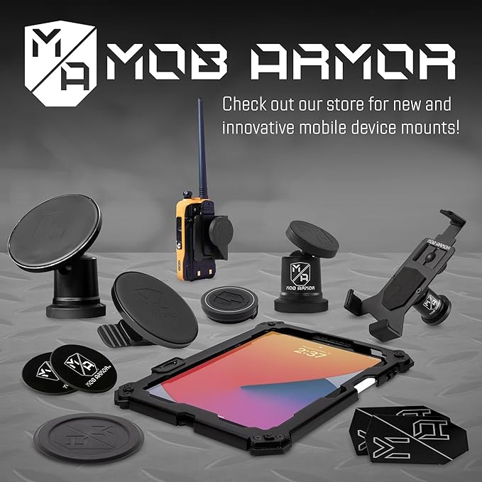 Mob Armor MobNetic Maxx MS - MagSafe Compatible Car Phone Mount w/ 90º Tilt, 360º Rotation & Durable Aluminum Build, Magnetic Holder for iPhone & Android Devices, USA Assembled - Red