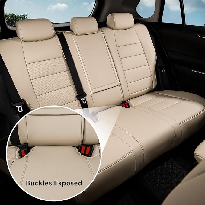 coverdream 2026 Rav4 Seat Covers Custom Fit for 2026 Toyota Rav4 Hybrid (Woodland/Limited) SUV,Full Set Luxury Waterproof Leather Car Seat Protector