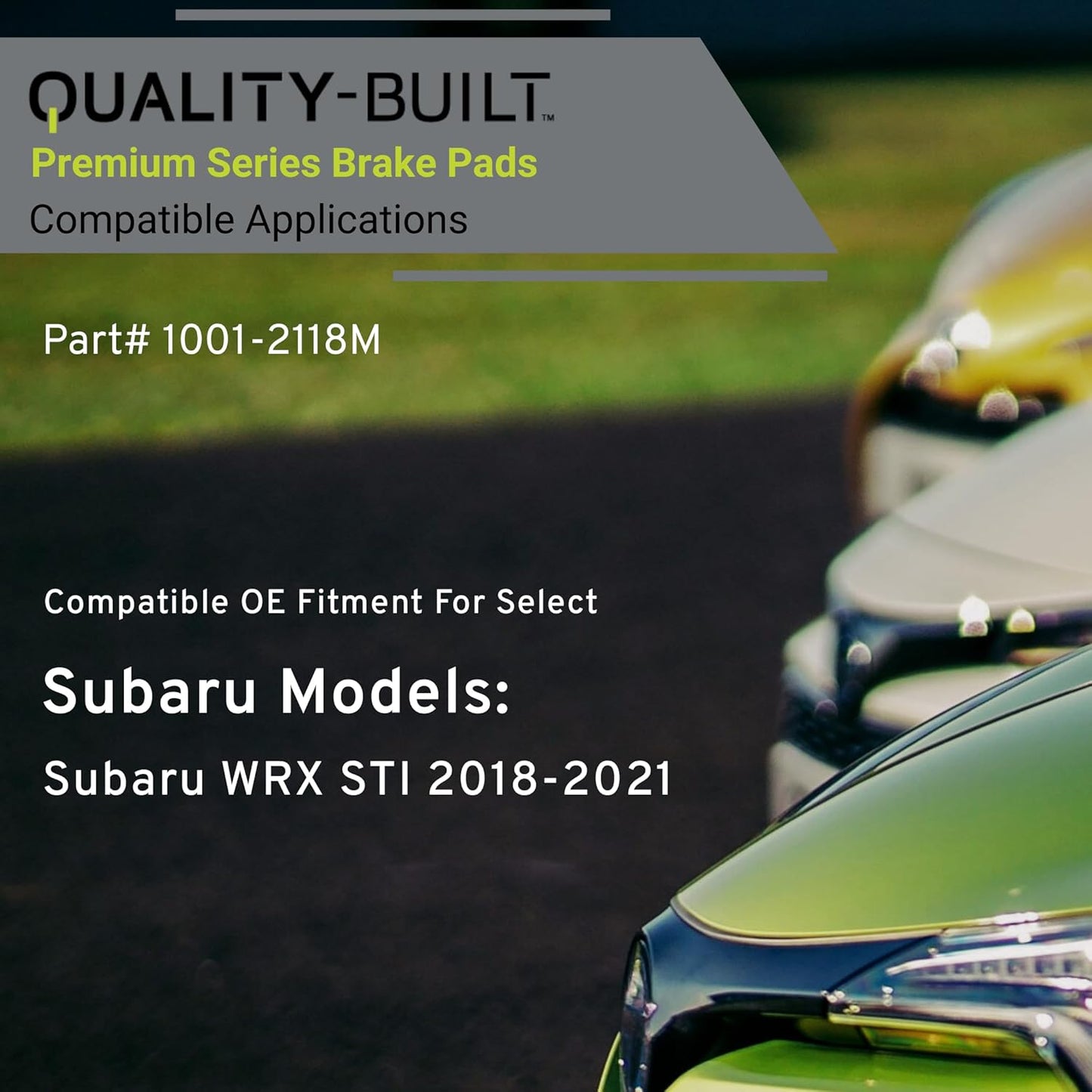 Premium Semi-Metallic Rear Brake Pads (1001-2118M) Compatible with Subaru WRX STI 2018-2021