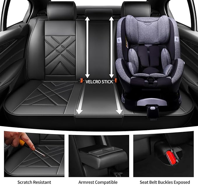 CX-70 Car Seat Covers Fit for Mazda CX-70 2025-2026, Full Coverage Premium Leather Waterproof Breathable Seat Covers, Automotive Seat Protectors, Airbag Compatible(Full Set Seats, Black Beige)