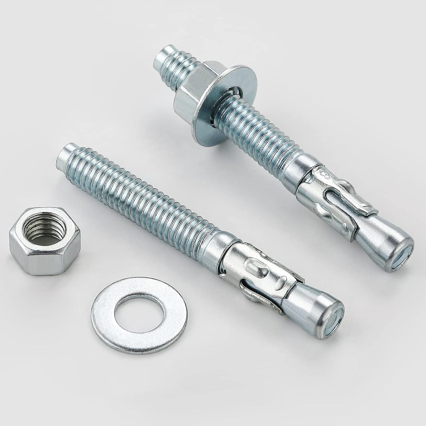 5/16x2" 50Pcs Inch Standard Fasteners for Heavy-Duty Zinc Wedge Anchors for Cement and Concrete