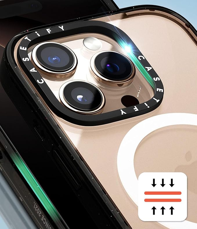 CASETiFY Impact iPhone 15 Case [Slim/Compatible with Magsafe / 8.2 ft. 4X Military Grade Drop Protection] - 90s Daisy - Clear Black