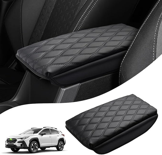 Autorder Center Console Cover for 2024-2025 2026 Subaru Crosstrek/Impreza Accessories Armrest Cushion Cover Nappa Leather Middle Console Covers Crosstrek/Impreza Console Cushion Pad Anti-Scratch
