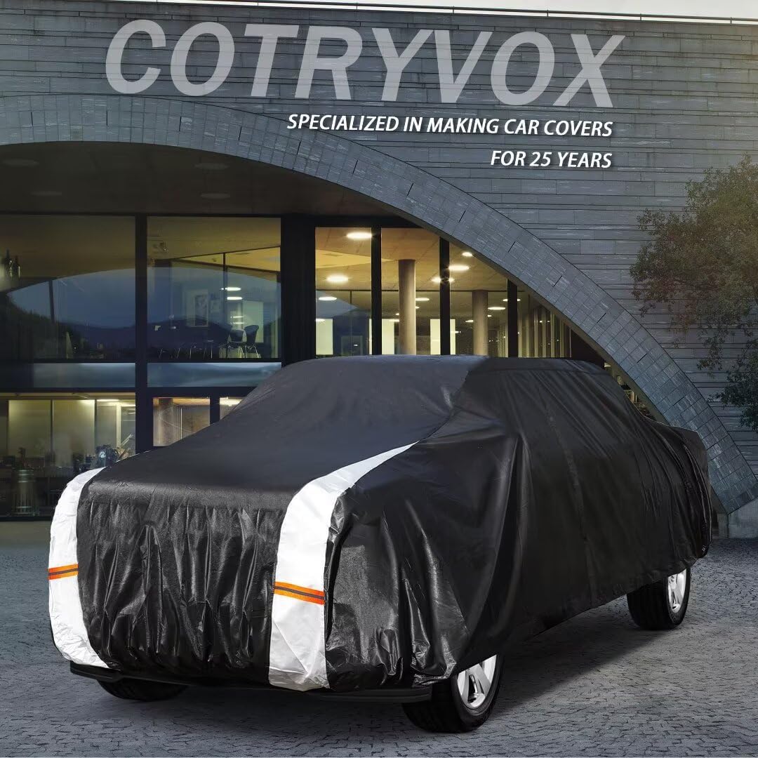 Toyota Tundra Truck Cover Custom Fit 1999-2021 Double Cab/CrewMax Cab SB (5.5'-6.5') With Door Zipper, 12 Layers Full Exterior Pickup Truck Cover Waterproof All Weather,Wind Dust Sun and UV Protector.