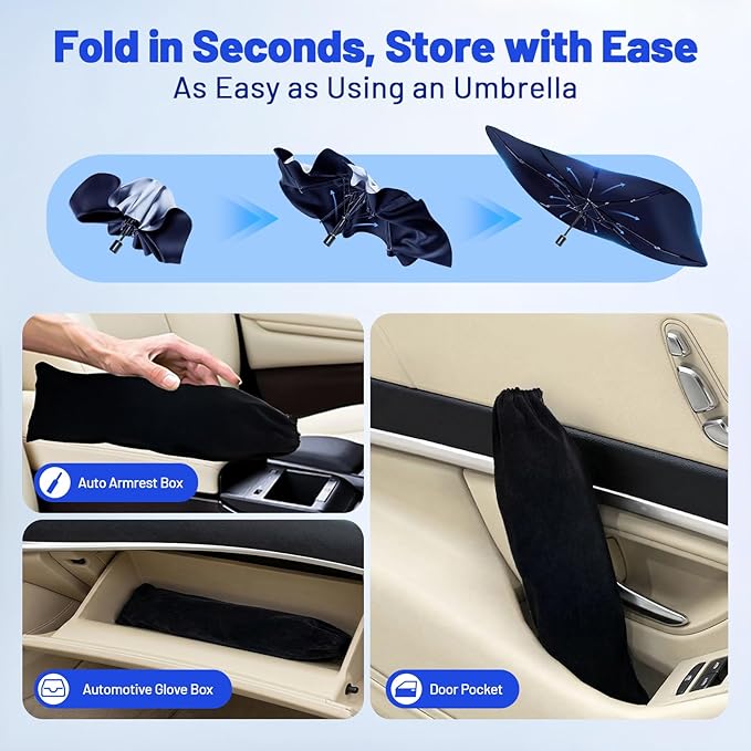 Car Windshield Sun Shade for Honda CRV 2017-2022 –[Reflective Coated Fabric] Sunshade Umbrella for Front Window, Car Shades Sun Visor Keep Car Cool and Protects Interior, 1:1 Exact Fit