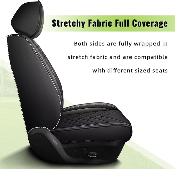 AOMSAZTO Car Seat Covers Fit for Kia Optima 2002-2020 Full Set Premium Seat Covers Waterproof Leather Automotive Seat Cushion Protector Compatible with Airbag(5 Seats,Grey)