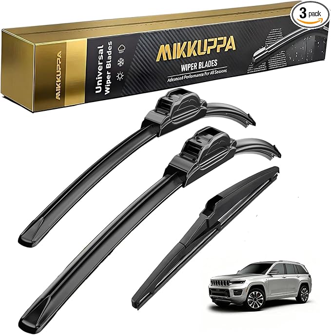 MIKKUPPA 26"+18"+14" Windshield Wiper Blades Replacement for 2014-2023 Jeep Cherokee, Front & Rear Wiper Blades Set, Durable Stable Quiet All Season (Pack of 3)