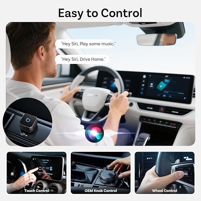 OTTOCAST Mini 3.0 (Pot) 2025 2-in-1 Wireless CarPlay/Android Auto Adapter, 5GHz WiFi, Auto Connect for 2016+ Cars