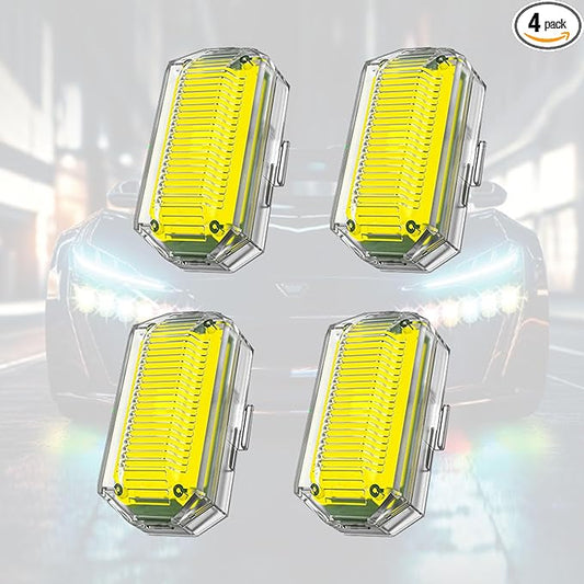 Wireless Emergency Strobe Lights with Remote | USB Rechargeable LED Light Kit (4-Pack) | 7 Colors for Car, Truck, Motorcycle, Drone