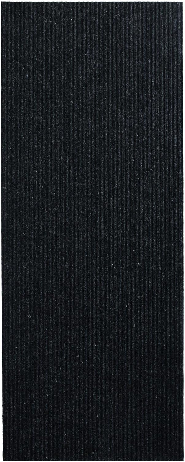 iCustomRug Spartan Weather Warrior Duty Indoor/Outdoor Utility Ribbed in 3ft,4ft,6ft Widths 70 Custom Sizes with Natural Non-Slip Rubber Backing 4'X62' in Black