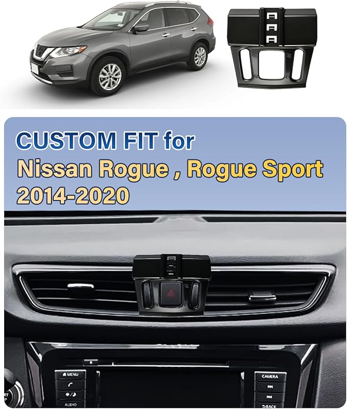 SKYLOTEC Phone Holder for Nissan Rogue/Rogue Sport 2014-2020 Accessories Car Magnetic Phone Mount Compatible with MagSafe, Strong Magnets Fast Wireless Charger Rogue Cell Phone Holder Base