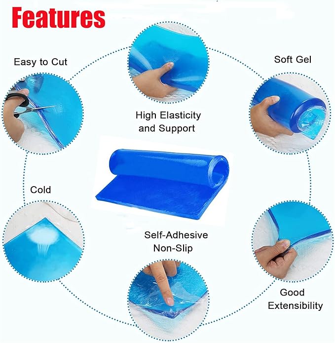 Motorcycle Seat Gel Pad Motorcycle Seat Cushion Shock Absorption Mats Soft Cooling Car Driver Passenger Long Driving Seat Pad Comfort Office Chair Home Seat Cushion (35 x 35 x 2cm)