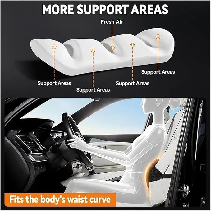 1 Piece Automotive Seat Lumbar Support Pillow for Audi Q3 2019-2025 2026, Driving Lower Back Cushion Ergonomic Orthopedic Posture Rest