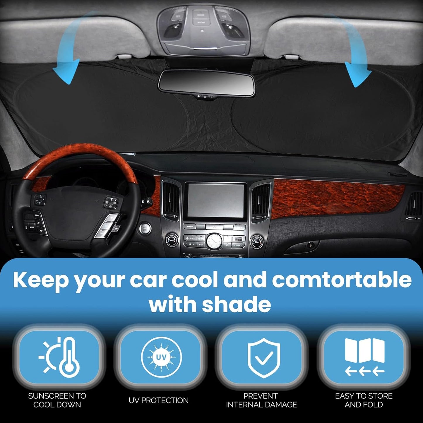 Custom Fit 2019-2024 2025 Subaru Forester SUV, Crossover, Base, Premium, Sport, Limited Sun Visor Accessories Sun Shade Sunshade Windshield Cover, Window Shade for Forester Blocks UV Protector Shield