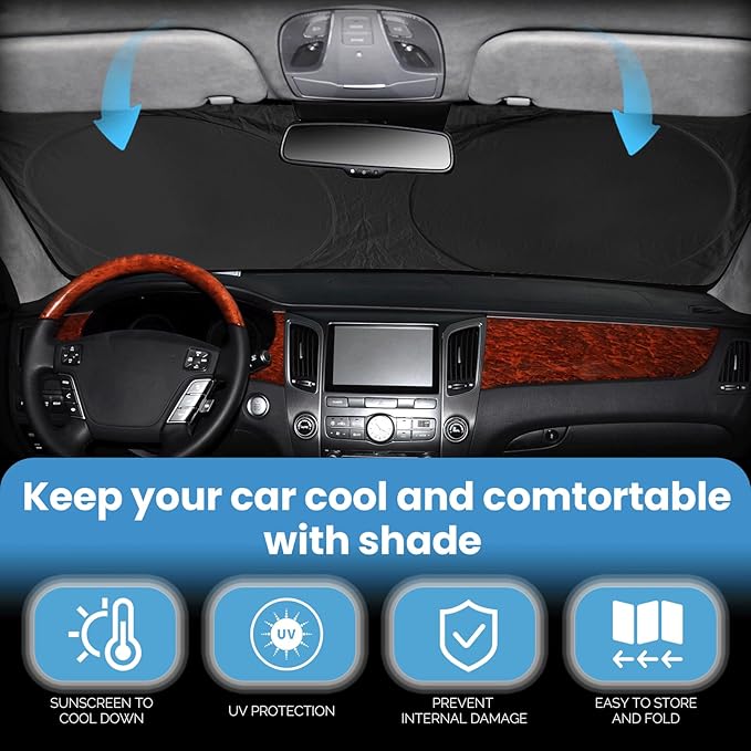 Sunshade for 2025 2026 Camry LE XLE Hybrid SE XSE Sedan Summer Interior Accessories Front Window Shield 210T Coating Cover for Windshield Sun Visor Protector 2026 Upgrade