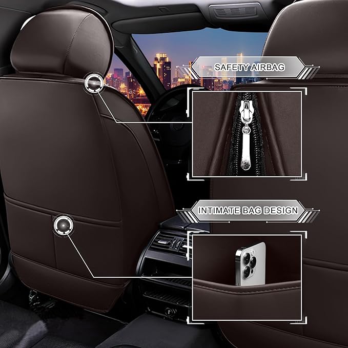 CTDS Car Seat Covers for Mazda CX-5 CX-3 CX-7 CX-9 CX-50 CX-30 CX-70 CX-90 2007-2026, Stylish Sport Seat Cover, Premium Nappa Leather Car Seat Cover.(Standard 5 Seats/Coffee Color)