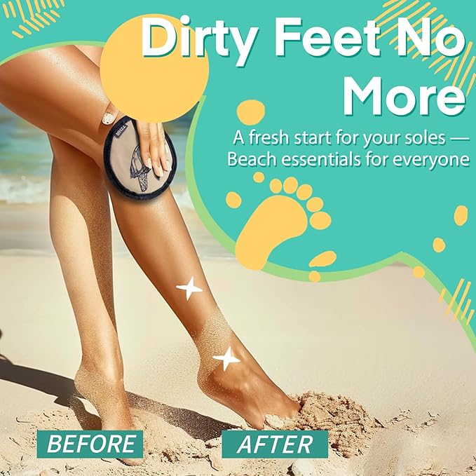 MNZZ Beach Sand Remover Towel Eraser Bag Portable Quick Dry Pouch for Pool Picnic Vacation Hiking Travel Essentials Blanket Umbrella Shovel Tent Toy Chair Canopy Shade Outdoor Kit