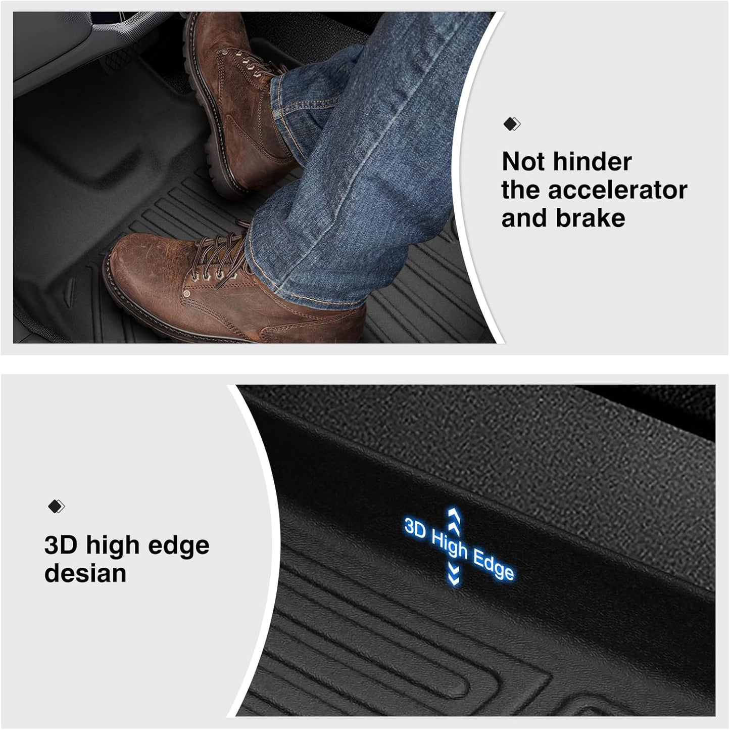 Powerty Floor Mats for 2023-2025 Kia Sportage (Non-Hybrid) Accessories All Weather Floor Liner 3D TPE 1st & 2nd Row Floor Mat Heavy-Duty Floor Liners