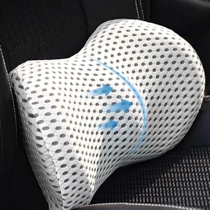 Lumbar Support Pillow for Car Seat, Mesh Office Chair Back Support Cushion, Ergonomic Back Pillows for Carseat,Office Chair,Desk,Wheelchair(Yellow)