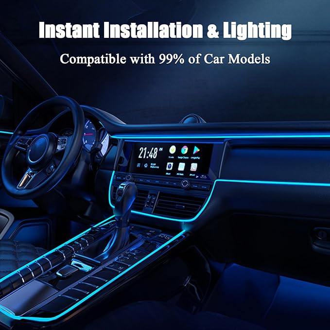 Car Interior Lights for Mercedes Benz SL-Class W198 W121 W113 R107 R129 LED Car Interior Atmosphere Lamp Car Ambient Lighting Kits,Ice Blue