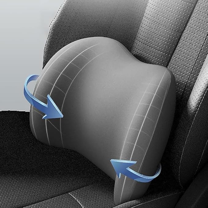 Headrest Lumbar Pillows Car Seat for Honda HRV CRV CRZ BRV 2001-2025, Ergonomic Neck Back Support Cushion, Comfortable Breathable Washable Cover, Memory Foam,Black