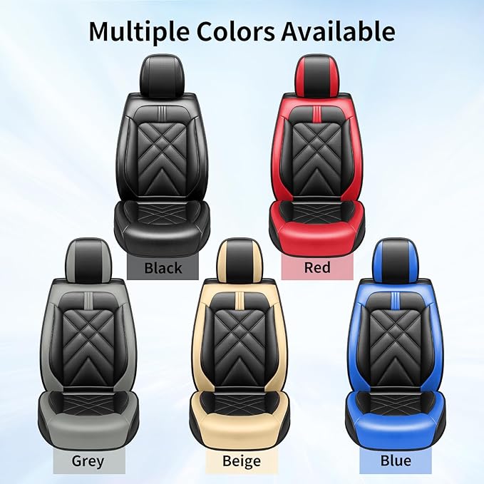 CX-50 Car Seat Covers Fit for Mazda CX-50 2023-2026, Full Coverage Premium Leather Waterproof Breathable Seat Covers, Automotive Seat Protectors, Airbag Compatible(2 Front Seats, Black Gray)