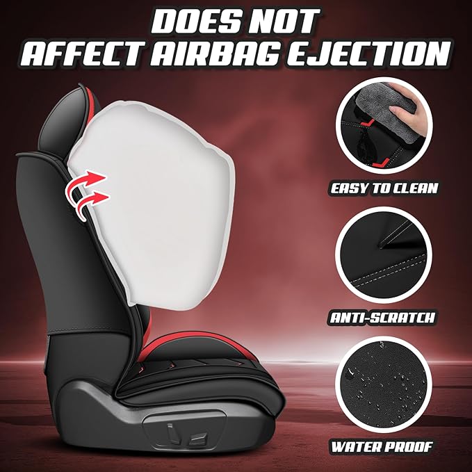 Car Seat Covers for Lexus ES 350 2007-2026, Premium Nappa Leather Car Seat Cover, Stylish Sport Seat Covers， Automobile Seat Cover Sets.(Standard 5 Seats/Black Red)