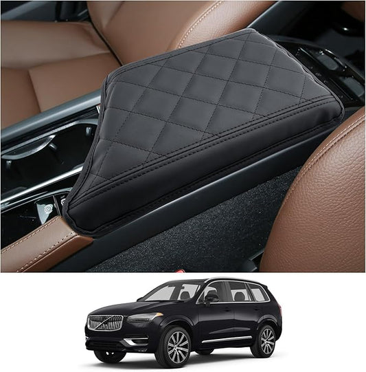 CDEFG for 2025 Volvo XC90 Center Console Cover for 2023 2024 2025 Volvo XC90 Accessories Armrest Cover XC90 Middle Console Pad Arm Rest Cushion Leather Cover