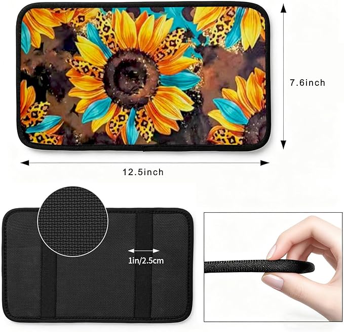 Black Cat Vehicle Center Console Armrest Cover Pad,Black Cat Car Accessories Soft Middle Console Cushion Pad,Auto Arm Rest Mat Decor Cats Gifts for Women Men Dad for Most Vehicle SUV Truck