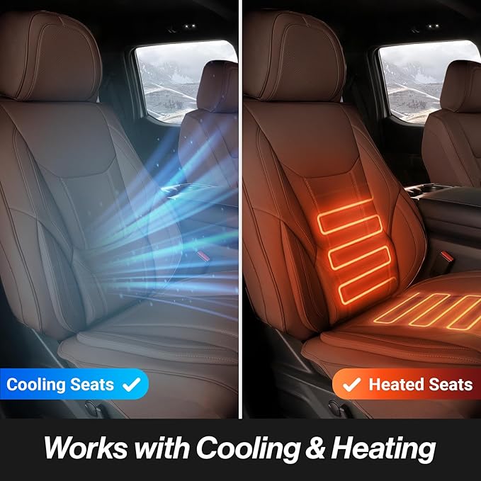 Coverland Custom Fit Car Seat Covers for SUV Compatible with [Buick Rainier, Chevy Trailblazer, Trailblazer EXT] Premium Waterproof Non-Slip Interior Seat Protector [Front Dark Brown - Size Chart A29]