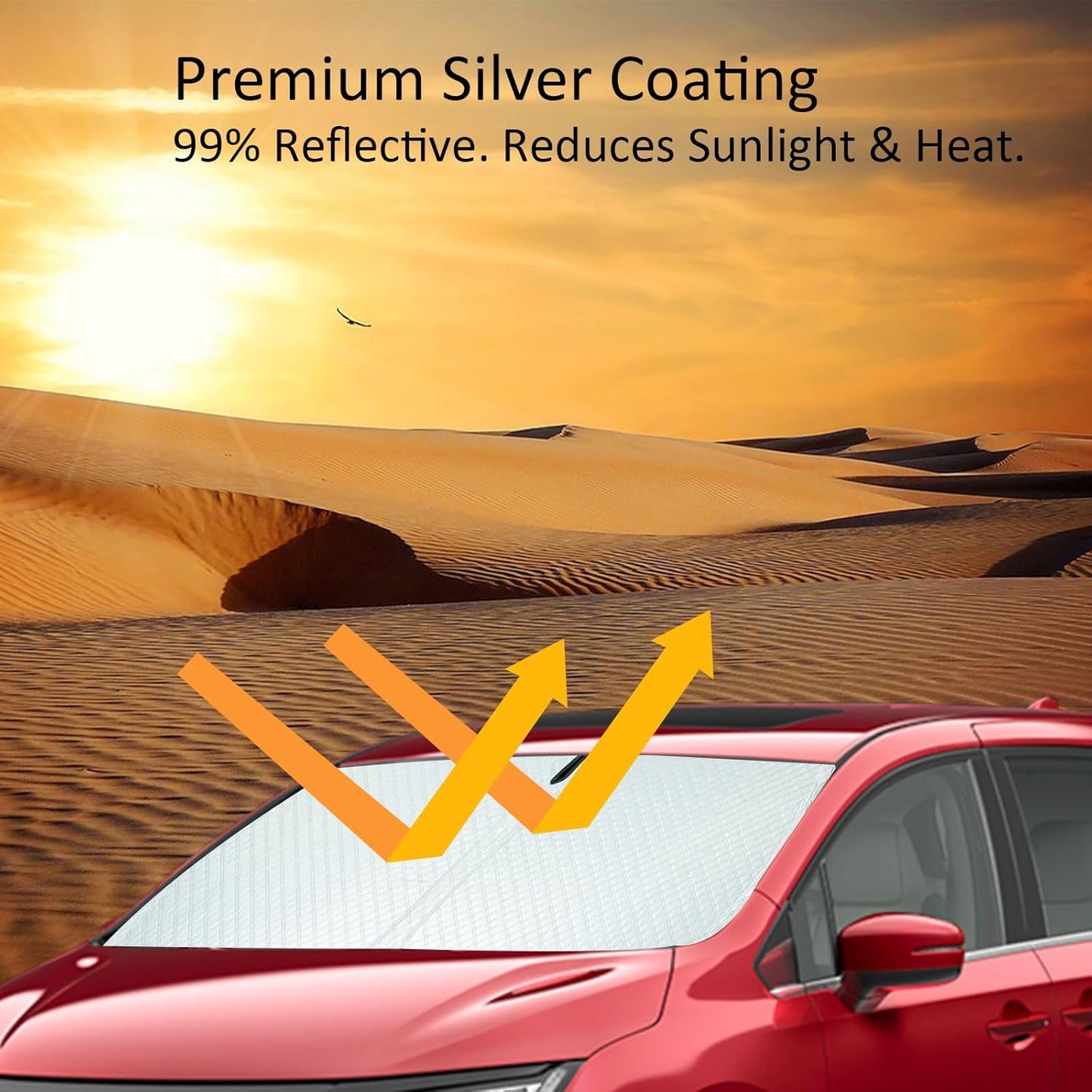 Car Windshield Sun Shade 5 Layers Thick for Ford Edge SUV 2015-2024 2025 - Front Window Sunshade Sun Visor Accessories - Protector Vehicle Reflect UV Sun and Heat