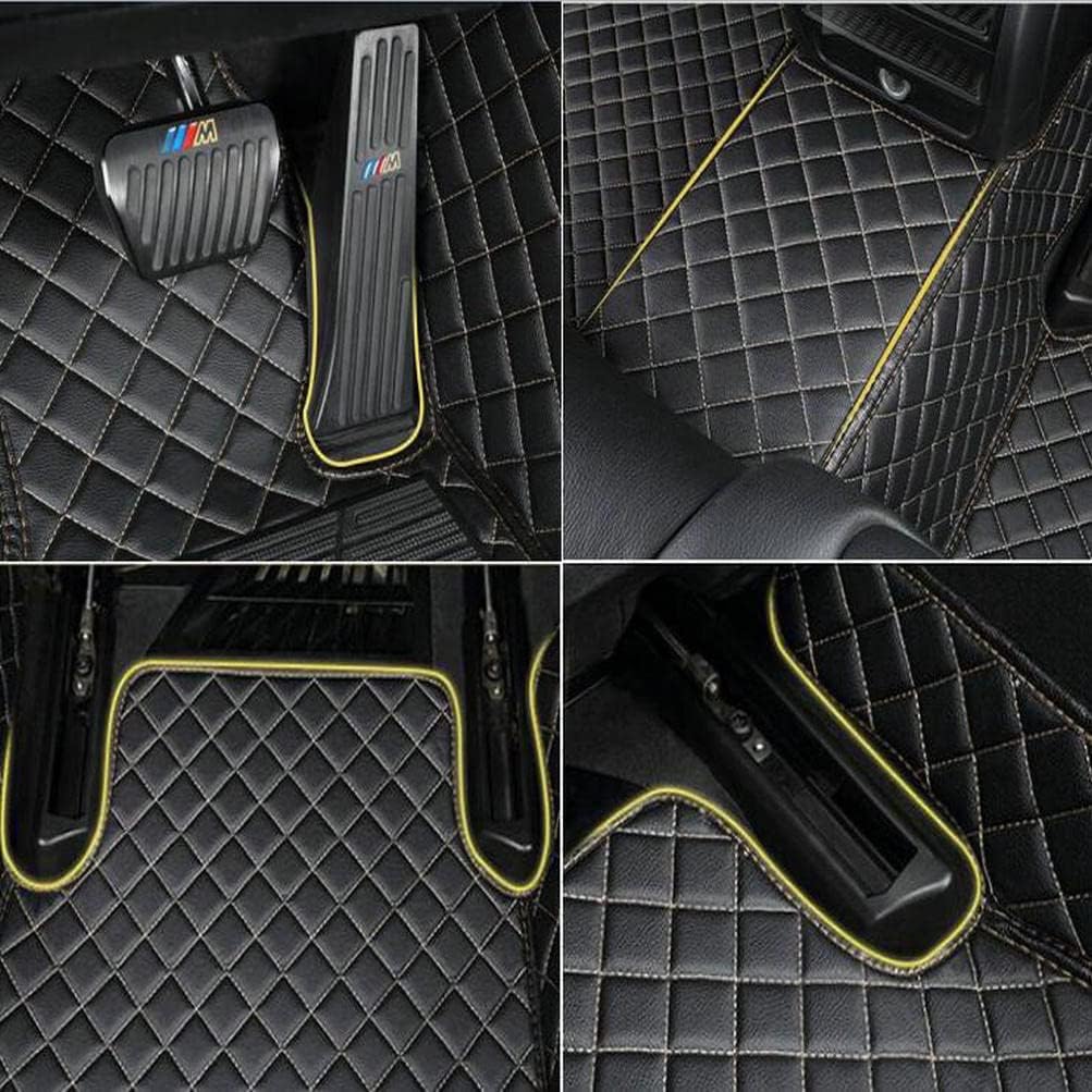TAHALICustom Colors Car Floor Mats Black Pink for 99.9% Sedan SUV Sports， All-Weather Liners Car Floor mat，Luxury Leather Automotive Floor Mats (Orange Black,3D Floor Mats)