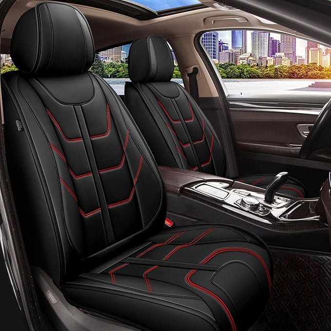 TTX LIGHTING Car Seat Covers fit for Honda CR-V 2015-2026 Full Set: Premium Leather Automotive Seat Cover with Airbag Compatible Waterproof (5 Seats, Redline)