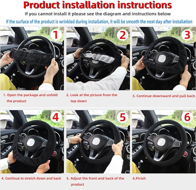 Hiflyer Car Steering Wheel Cover Women & Men, Universal 14.5-15 Inch Steering Wheel Covers, Soft Microfiber Car Wheel Cover Car Stuff Car Accessories Interior (Wine Red)