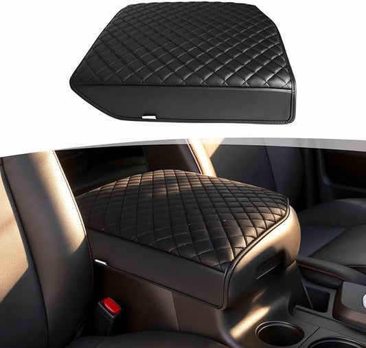 Center Console Armrest Cover for 2007-2013 Toyota Tundra, Toyota Sequoia 2008-2022, PU Leather Middle Console Lid Protector Arm Rest Cushion Anti-Scratch Thick Pad, Black