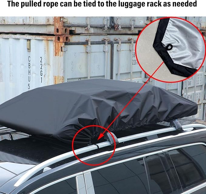 210D Oxford Cloth Water Proof Box Lid Cover,Tent Trailer Cover Travel Trailer Roof Cover car Roof Top Tent Trailer Cover for SUV Rooftop Travel Luggage Rack (270 * 145cm)