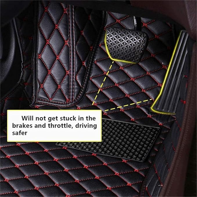 Custom Car Mats All Weather Fit Automotive Floor Mats PU Leather Protector Mat for Most Sedan, SUV, Truck Floor Mats (Wine red)