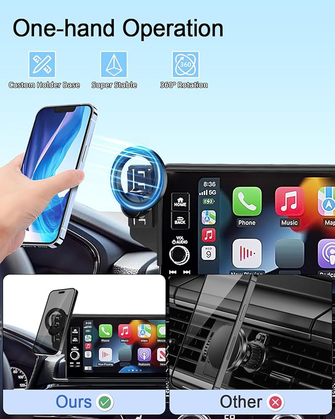PZK Car Phone Mount for 2021-2024 Chevy Chevrolet Tahoe/Suburban/GMC Yukon/GMC Yuhon XL LT/Z71/RST/Premier/High Country for 10.2-inch Screen Phone Holder Compatible with MagSafe