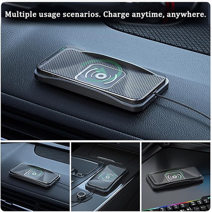 Wireless Car Charger Pad for Nissan Titan 2004-2024, Type-C/USB 20W Car Wireless Charger Non-Slip Phone Charging Pad Car Accessories,B 30cm Cable USB Plug