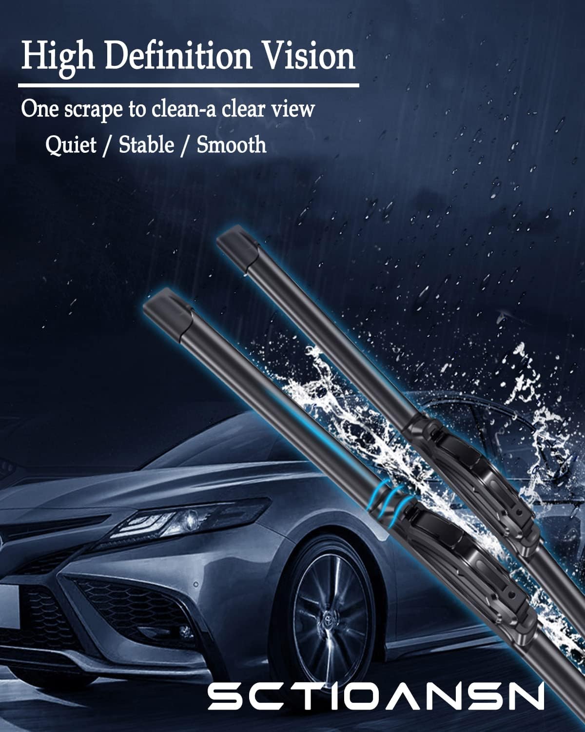 3Pcs Wiindshield Wiper Blades for Toyota Sienna 2005 2006 2007 2008 2009 2010, Original Equipment Automotive Replacement Windshield Wiper Blades for My Car- 26"/19"/16T" (Pack of 3) J- HOOK