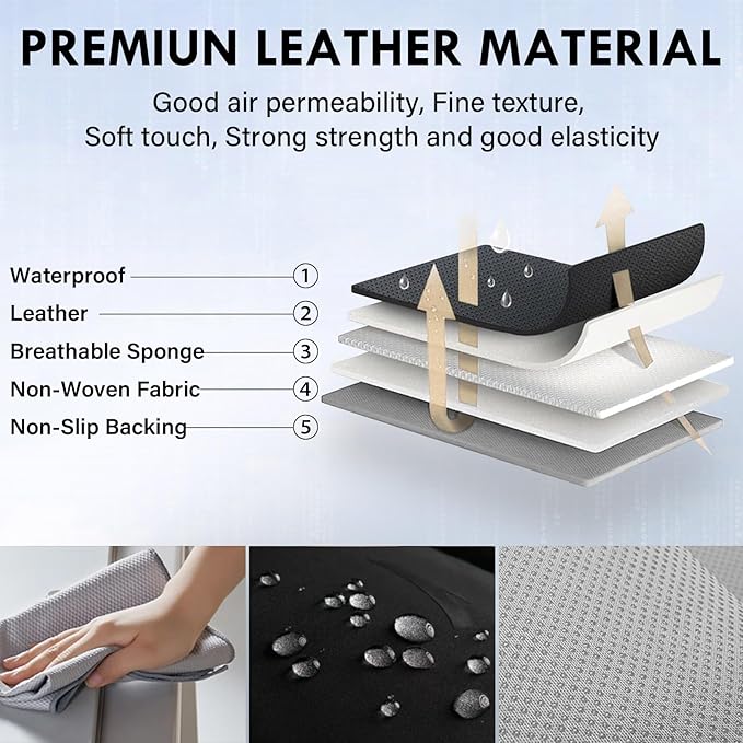 Coverado Seat Covers Full Set, Purple Car Seat Covers, Waterproof Car Seat Cover with Lumbar Support, Leather Car Seat Cushion Protector, Car Seat Covers Universal Fit Most Cars