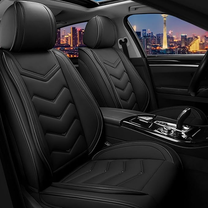 CTDS Car Seat Covers for Jeep Grand Cherokee L 2021-2026, Stylish Sport Seat Cover, Premium Nappa Leather Car Seat Cover. Automobile Seat Covers Sets.(Standard 2 Seats/Pure Black)