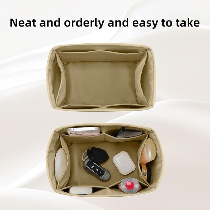 DGAZ Silk Purse Organizer Insert Fits LV Speedy 16/20/25/30/35/40/45 bags，Silky Smooth Bag Organizer，Luxury Handbag & Tote Shaper(S2 trench,SP40)