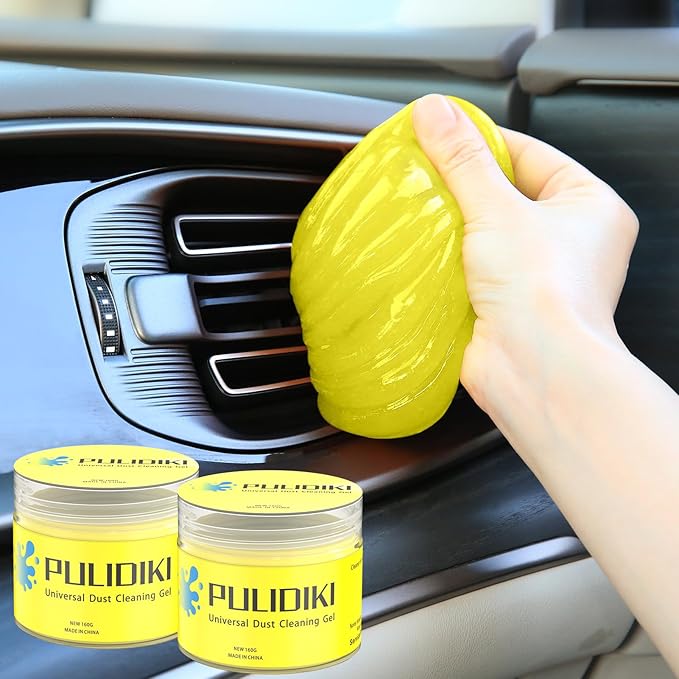 PULIDIKI Car Cleaning Gel Orange 2Pack and Car Cleaning Putty Yellow 2Pack Bundle