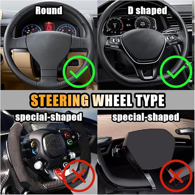 Bling Soft Leather Steering Wheel Cover, 15 Inch Colorful Rhinestones Auto Elastic Protector with Crystal Diamond for Women Girls, Car Accessories for Most Cars, SUVs (Blue)