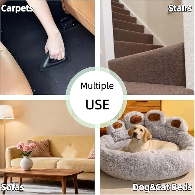 Pet Hair Removal Tool, Carpet Dog Hair Remover for Car Interior- Rapid Removal, Durable & Ergonomic, for Car Mats, Couch, Furniture, Carpets (Black)