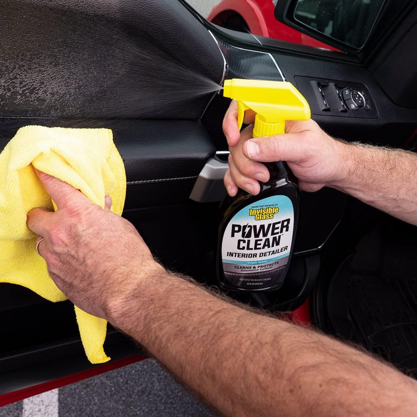 Invisible Glass 92024-4PK Power Clean Automotive Interior Detailer Cleaner Protectant and Conditioner to Restore Interior Surfaces Prevent Fading, 22 Fl Oz, Pack of 4