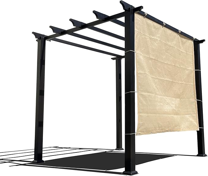 Sun Shade Privacy Panel with Grommets on 4 Sides for Patio, Awning, Window Cover, Pergola or Gazebo (Banha Beige, 10' x 5')