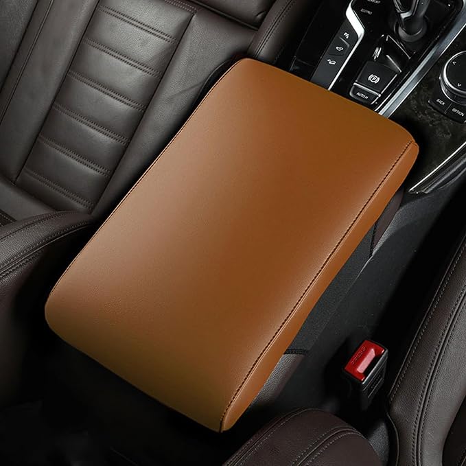 Car Armrest Covers for Mercedes Benz SLK 200 200K 250 280 350 Premium Leather Center Console Armrest Cushion Pad Anti-Scratch Soft Support for Elbow Auto Interior Accessories, Orange Style